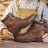 Fashion Men's High-top Boots High Quality Casual Leather Boots Retro Ankle Boots for Men Lace Up Platform Boot Outdoor Work Safety Shoes