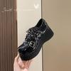 Women Pumps Mary Jane Derby Metal Decoration Platform Flat Heel Female Shoes Ladies Wedge Lolita Gothic Harajuku Punk Footwear