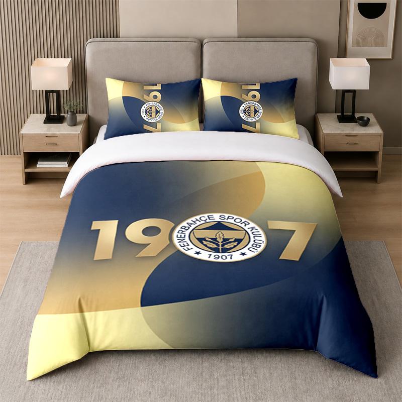 3Pcs Bedding SetFenerbahçe FC Soft Bed Sheet and Two Pillowcases Home Bedroom Decor