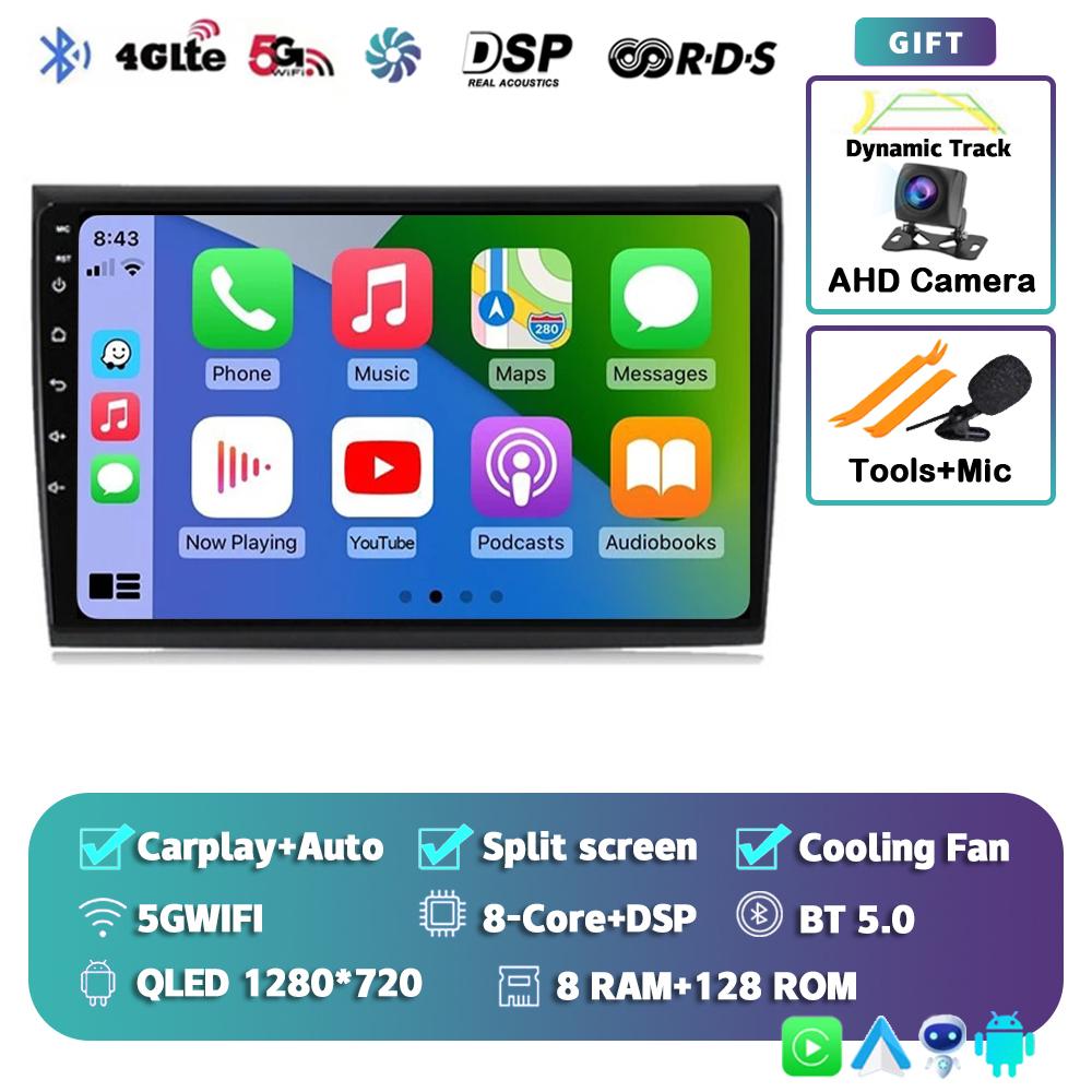 Android 14 Carplay Auto WIFI+4G Car Radio For Fiat Bravo 2007-2012 Multimedia Video Player GPS Navigation Audio 2 Din Stereo DVD