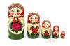 Semenov Matryoshka Set of 16cm Traditional Pattern ORANGE In "Alyonka 5" [Made Russia]
