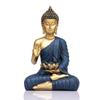 Статуя сидящего Будды, экспонат, идол, предметы домашнего декора для гостиной и подарки (Синий Золотой)
