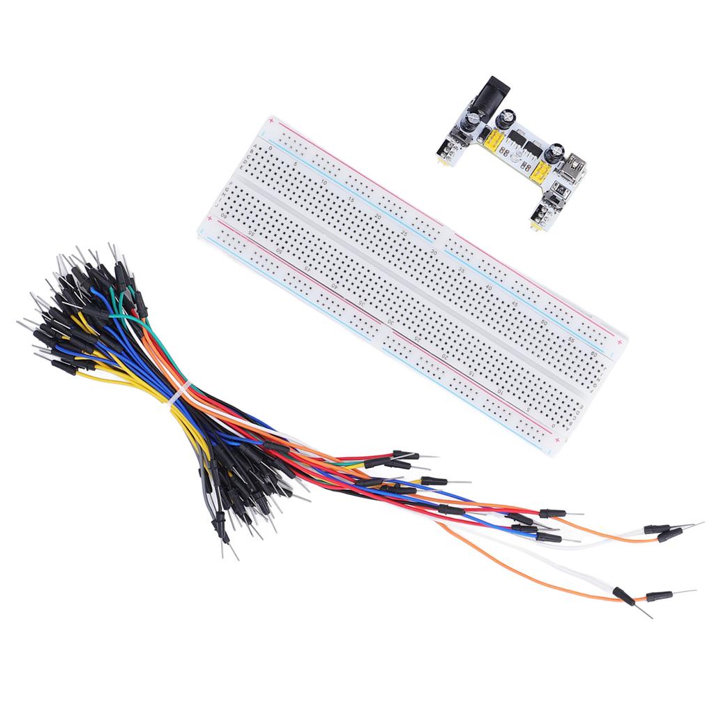 Набор макетной платы электрический 830 точек соединения для начинающих с источником питания, перемычками 12 В
