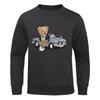 Teddy Bear Beside The Car Hoody Mens Casual Warm Fleece Sweatshirt Fit Autumn Hooded Fashion Big Size Women Tracksuit