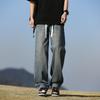 Широкие джинсы мужские новые весенние и осенние брюки свободные драпированные состаренные американские ретро стирка прямые брюки