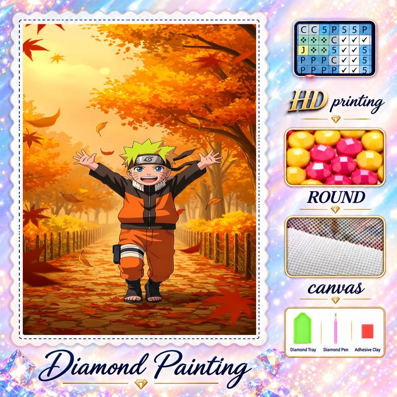 Naruto Uzumaki Diamond Painting Kit 5D Full Drill DIY Diamond Mosaic Wall Art Home Decor