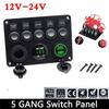 12V/24V Inline Fuse Box Dual USB Socket ON-OFF Toggle For Car LED Voltmeter Power Outlet  Camper