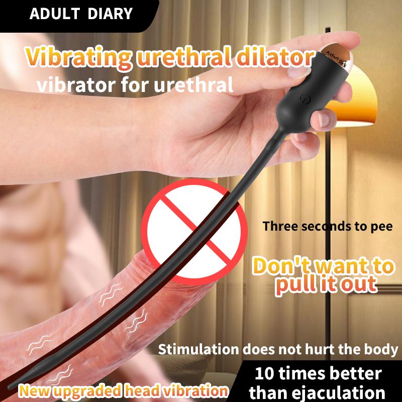 Men Urethral Catheter Vibrator Penis Plug Sounding Insertion Horse Eye Stick Stimulator Prostate Massager Masturbator Sex Toys