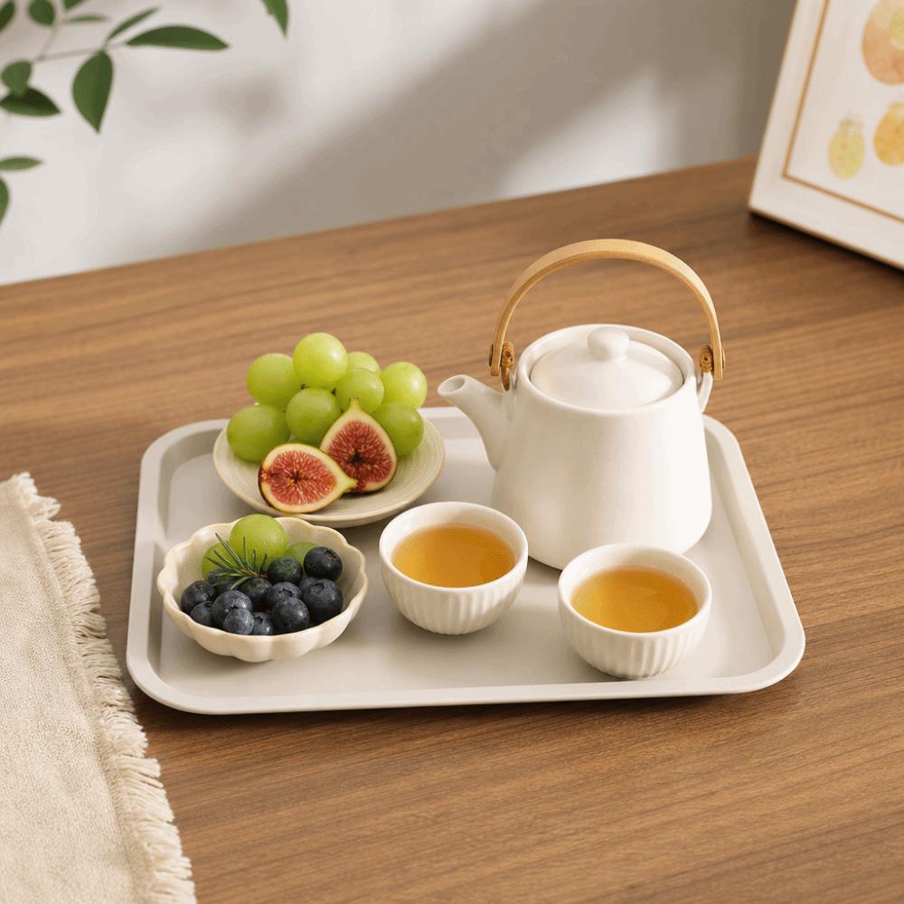 High Quality Multicolor Serving Tray Plastic Rectangle Food Tray Scratch Resistant Multi-sizes Storage Shallow Tray Tea Serving
