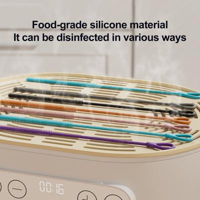 Yousheng 2 шт. набор силиконовых щеток-соломинок для глубокой очистки, пищевая щетка для удаления пятен от молочного чая с противоскользящей ручкой, инструмент для чистки соломинок