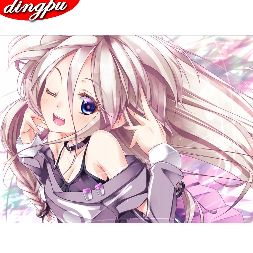 Полный круглый 5D DIY алмазная живопись аниме кошка девушка 3d узор для вышивки Фэнтези эльф принцесса вышивка крестиком мозаичная наклейка