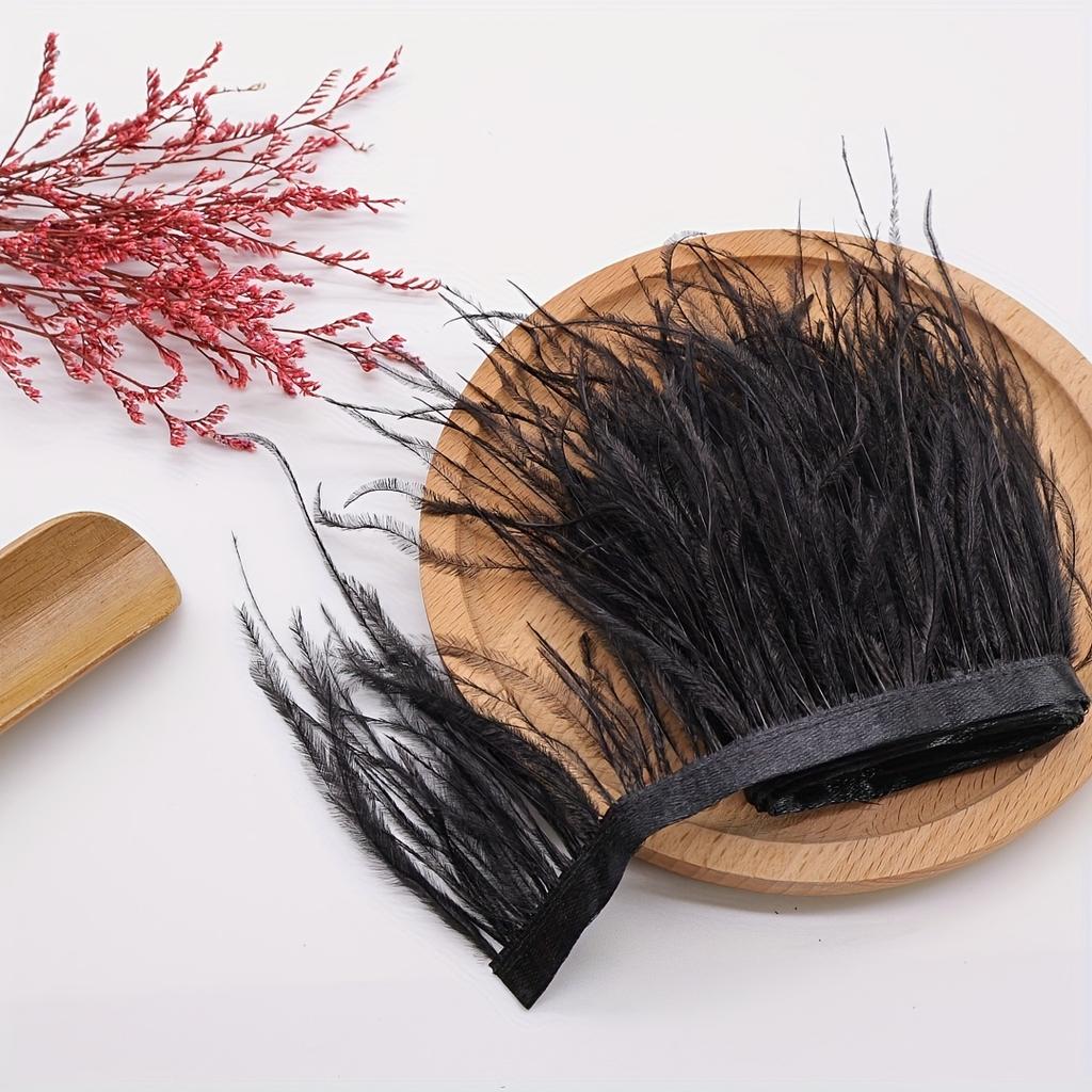 1Meter Real Pink Ostrich Feather Fringe 8-10CM Fluffy Feather Tassel Trim for Clothing Sewing DIY Dress Decoration Accessories