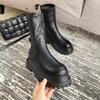 Fashion Fashion Women's Boots 2025 Winter Platform Heels Long Boots Round Toe Zipper Thick Sole Women Shoes Ladies Women Knee High Boots