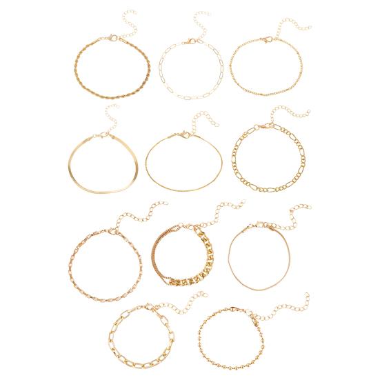 Женский набор браслетов для ношения стопкой в стиле ретро хип-хоп, цепочка «змеиная кость», различные полые цепочки