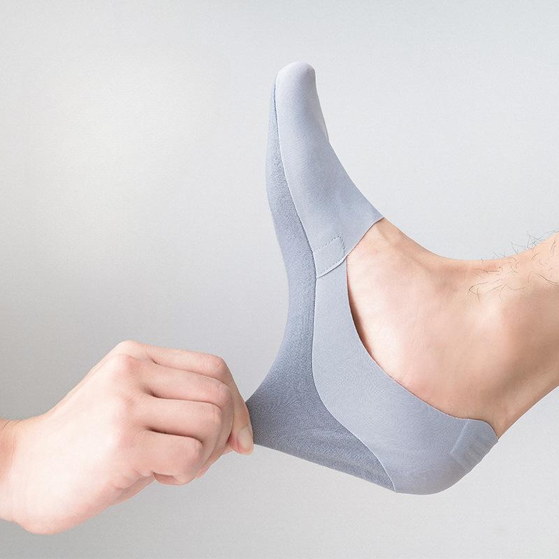 Летние мужские неглубокие бесшовные невидимые носки, однотонные носки из ледяного шелка, универсальные носки, носки-лодочки произвольного кроя