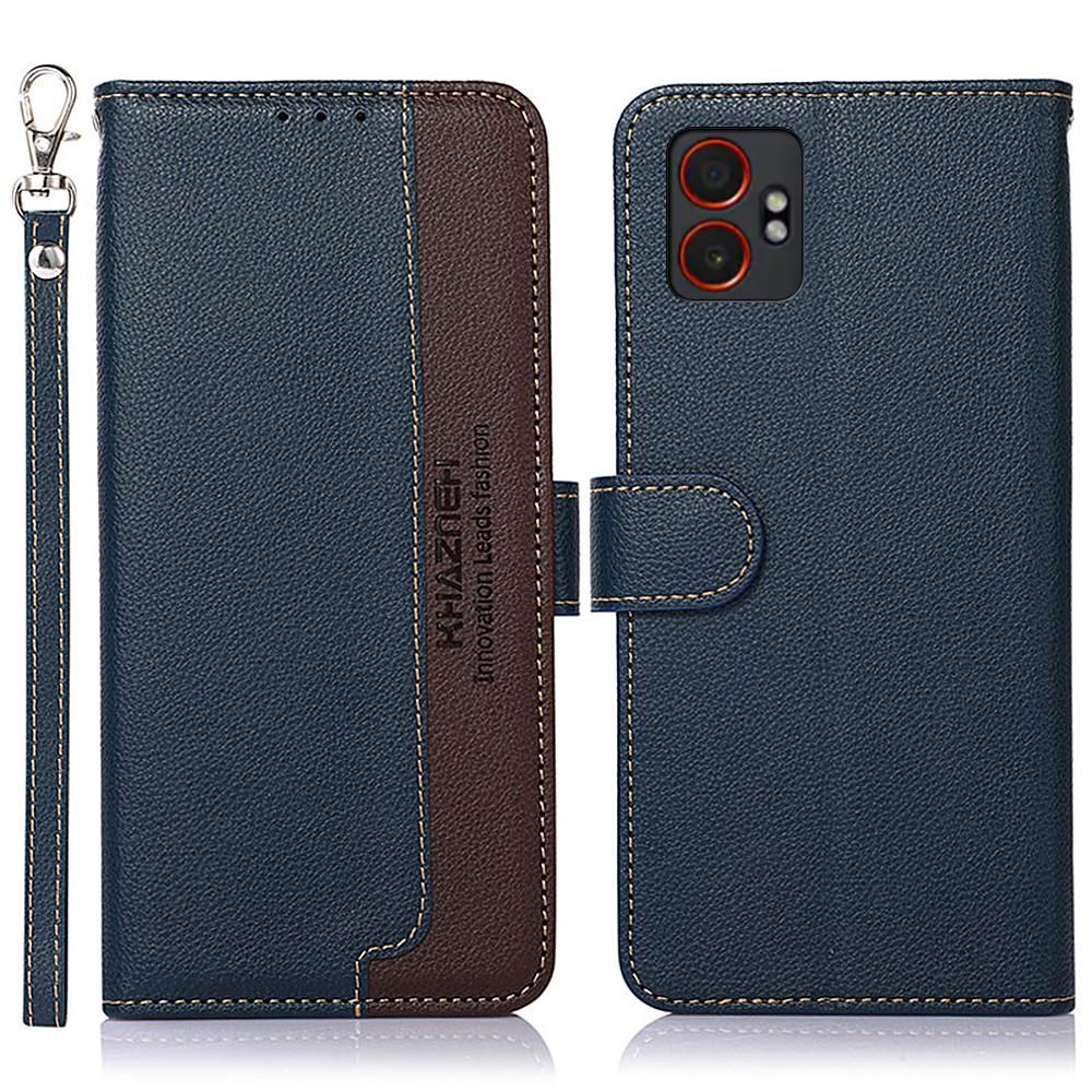 KHAZNEH For Samsung Galaxy XCover7 Pro Case RFID Blocking Wallet PU Leather Phone Cover with Strap