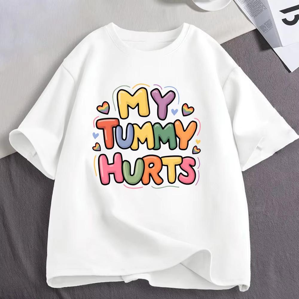My Tummy Hurts Funny Meme T Shirts Unisexs Unisex Clothing Fashion Casual Tshirt Cotton Oversized Short Sleeve Tshirts Streetwear