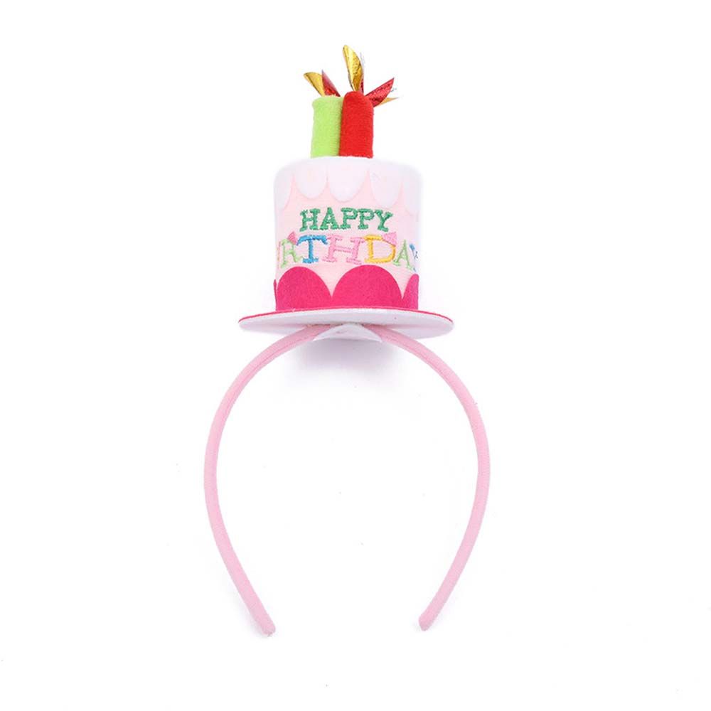 Band Pink Photo Props Hair Hoop Birthday Cake Headband Happy Birthday Headband Birthday Decoration