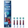 Oral-B Kids Brush Heads - ORAL-B - Spiderman Marvel - 4 Pieces - Extra Soft Filaments - Round Head