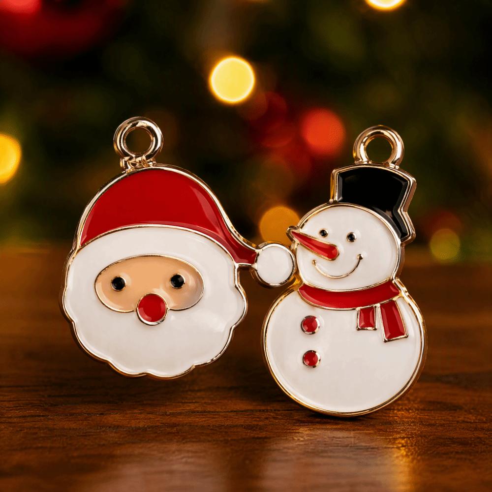 Mixed Colors Christmas Enamel Charms 20/100pcs Bulk Christmas Tree Pendants Xmas Decoration