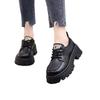 Women's Shoes Soft Leather New Versatile Lace-up Small Leather Shoes Platform Sole Retro Thick Heel Single Shoes