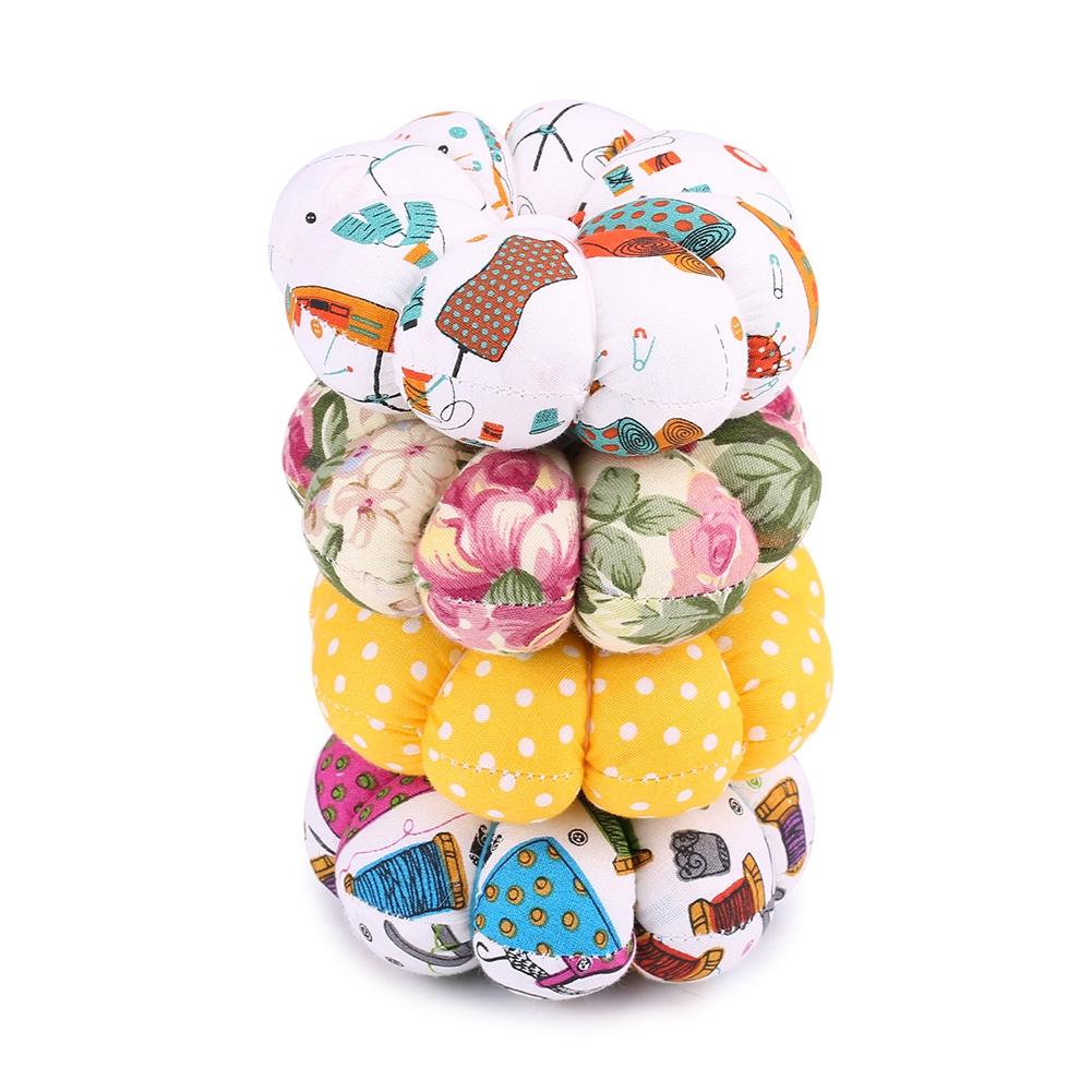 1 Pcs Creative Pumpkin Fabric Sewing Needles Pin Cushion with Elastic Wrist Belt