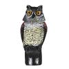 Horned Owl Decoy and 360 Degrees  Rotating Head Owl Statue To Scare Birds Away for Patio Yard Garden