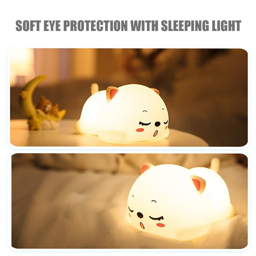 LED Nursery Night Lights For Kids Cute Silicone Baby With Contact Sensor