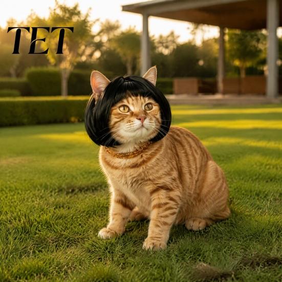 Pet Wig for Cats Dogs Funny Dog Small Medium Large Dogs, Gift Lovers Costume with Adjustable Elastic Band Cosplay, Halloween, Christmas, Parties