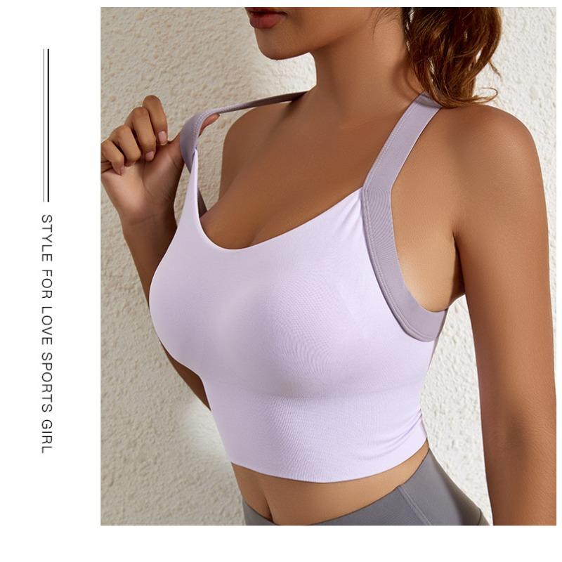 Спортивный бюстгальтер женский высокоинтенсивный антишоковый бег антипровисающий красивый сборка спины йога майка без стального кольца спортивное нижнее белье