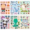 6 PCS/set Cartoon Animal Puzzle Face Changing Stickers Dinosaur Dog DIY Puzzle Early Childhood Education Educational Toys