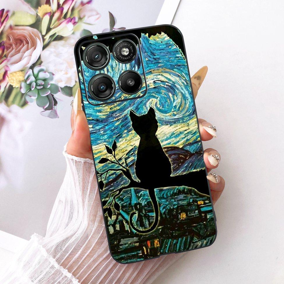 Black Case For Motorola Moto G77 Cover XT2621-4 Fashion Butterfly Cute Luxury Painted Silicone Casing For Moto G77 Motorola G77