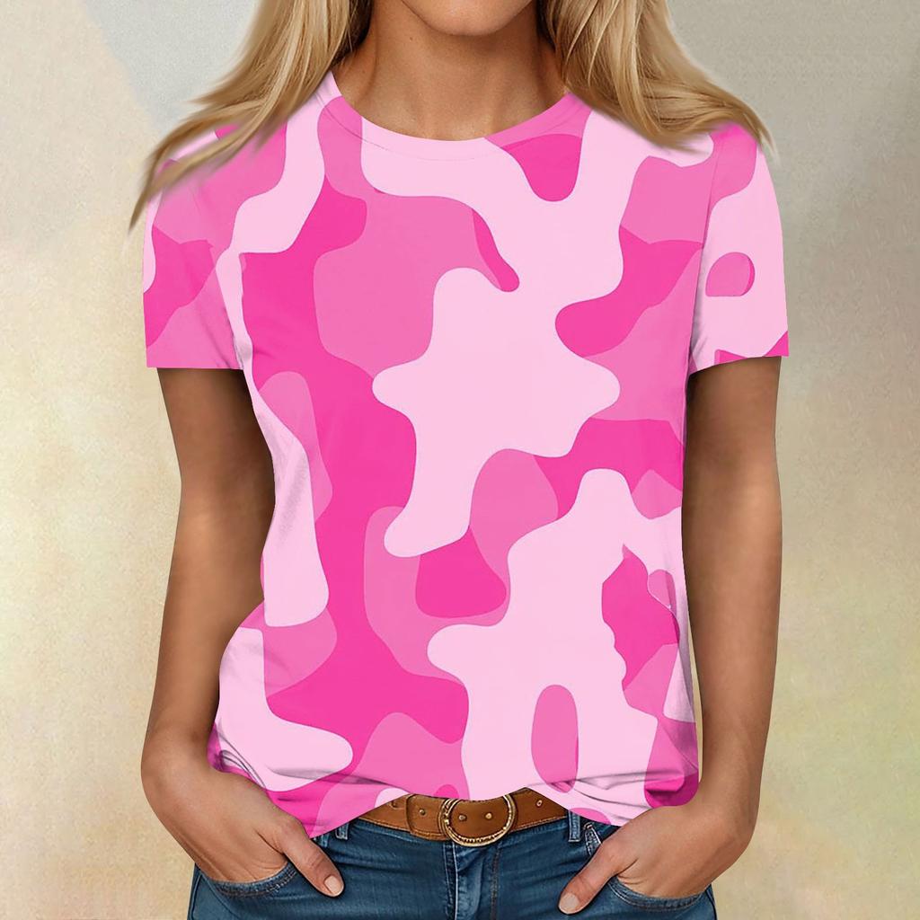 Рубашки с коротким рукавом для женщин, милые топы, футболки с принтом, блузки, повседневные базовые топы больших размеров, пуловеры