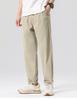 Anti wrinkle puff plaid summer thin casual pants for men, trendy loose and versatile tapered pants