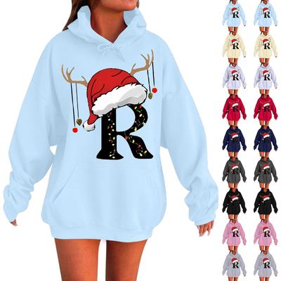 Женская мода повседневная толстовка с капюшоном с длинным рукавом и круглым вырезом с карманами