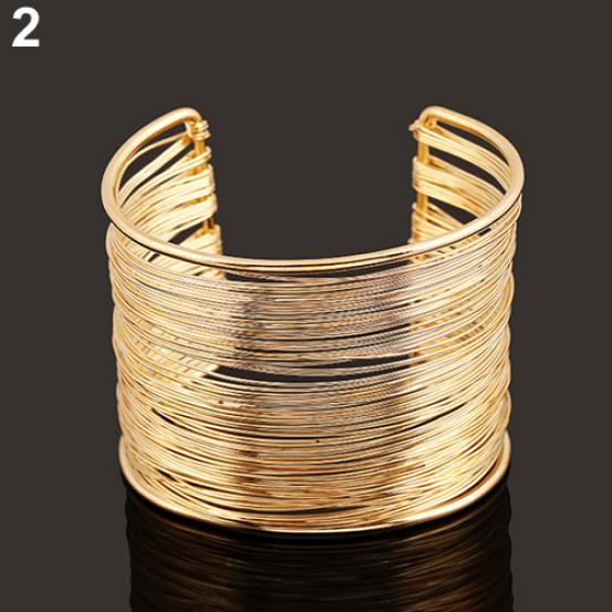 Fashion Women's Metal Multilayer Strings Wristband Bangle Cuff Jewelry Bracelet ARI