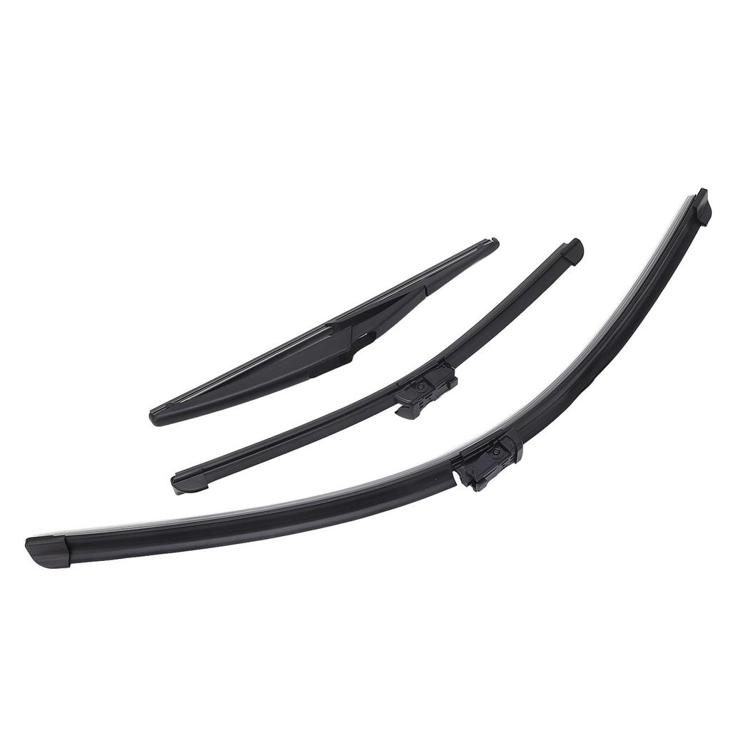 Wiper Blade Set Front Rear Windscreen Wiper Blade Rubber ABS Easy To Install Replacement for Fiat 500 500C 500L 2009-2023