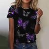 Women T-Shirts Fashion 3d Butterfly Print Tshirt For Ladies Casual Streetwear Short Sleeves Tops Female Clothing Tees Camisetas
