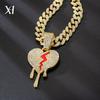 European American Hip-Hop MONEY Letter Diamond Pendant Cuban Necklace