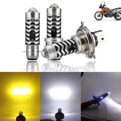 Фара для мотоцикла LED H4 H6 BA20D P15D H4 Hi/Low двухцветная фара с линзой проектора, лампочка с мотором, фары дальнего света, передняя фара DRL