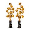 Lotus Flower Set for Buddhist Altars, Bon Festival Supplies, Lotus Flowers, Buddhist Altar Accessories, with Vase and Stand, Pair of Left and Right,