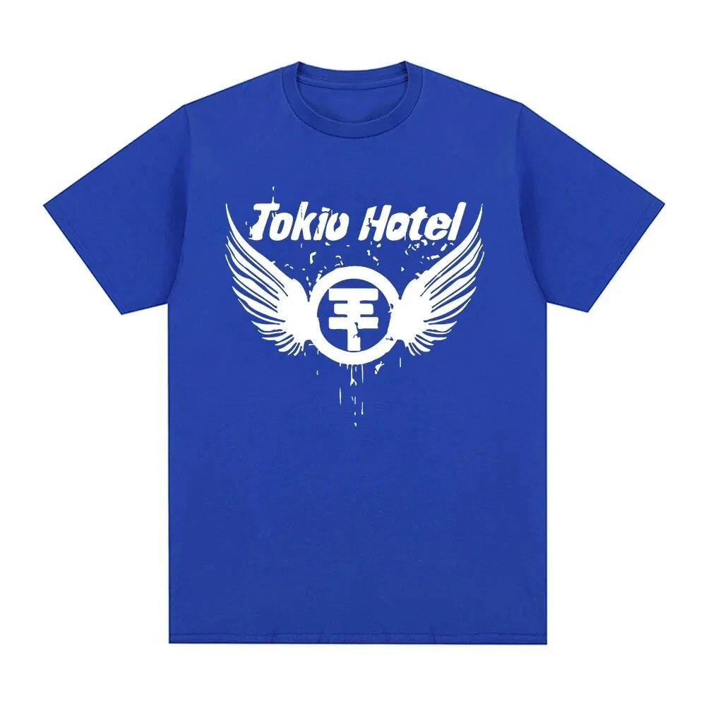 Футболки из 100% хлопка, футболка с логотипом рок-группы Tokio Hotel, унисекс, модная футболка в стиле хип-хоп, панк, готическая футболка, футболка большого размера с короткими рукавами
