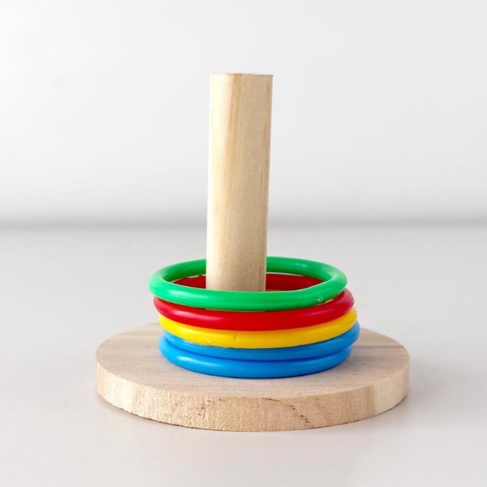 Colorful Rings Parrot Ring Toss Toy Interactive Exercise Toy For Parrots Wooden Bird Toy For Bird