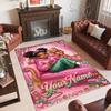 Portrait Woman Theme Crystal Velvet Rug Personalized Custom Name Text Soft Floor Mat Home Decor