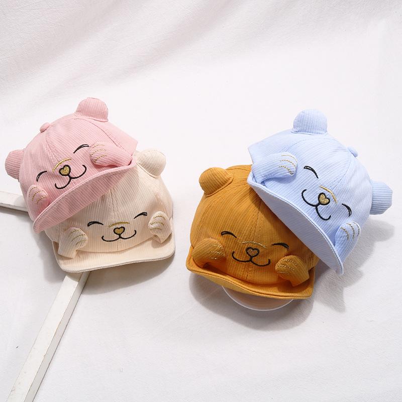 Новая детская бейсболка с милым мультяшным животным медведем, детские бейсболки для детей 1-5 лет, весна-лето, солнцезащитные шапки для мальчиков и девочек, хлопковая детская шапка