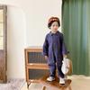 Spring Autumn Children's Workwear Children Long Sleeved Jumpsuits Boys' Girls' Lapel Jumpsuit