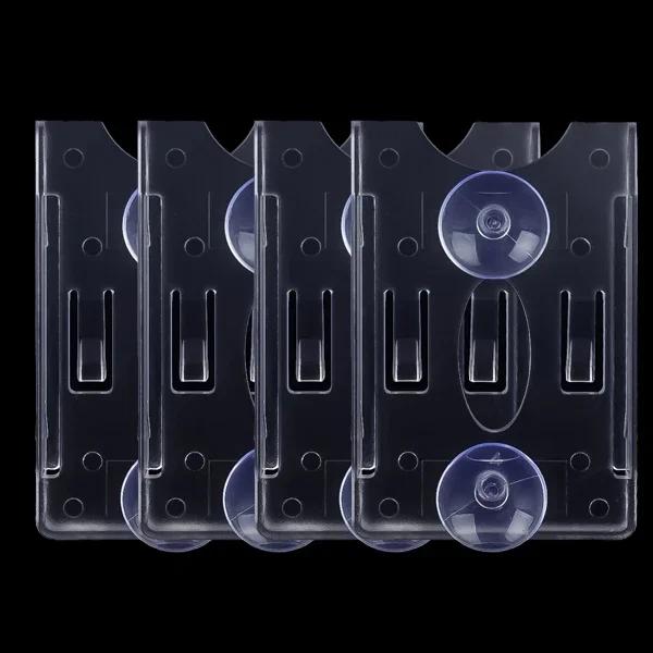 Car Windshield Parking ID Transparent Protective Card Holder Auto Cards Holders Tickets Suction Cup Clip Fastener IC Clips