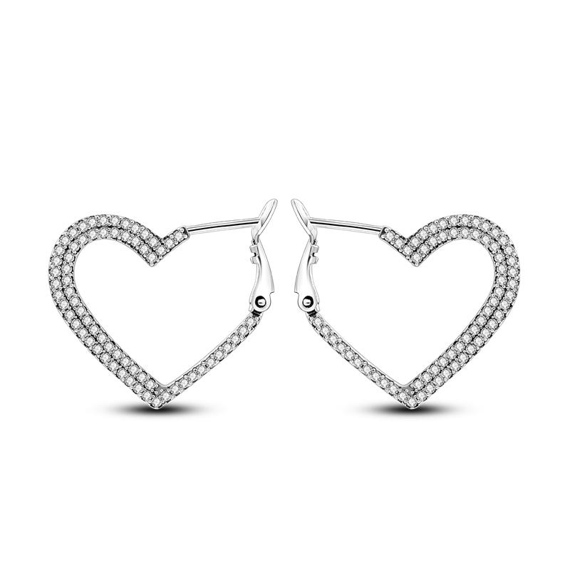 New 925 Sterling Silver Earrings Crystal Me Pave Circular U-shape Stars Hoop Earring for Women Making Jewelry Gift Dropshipping