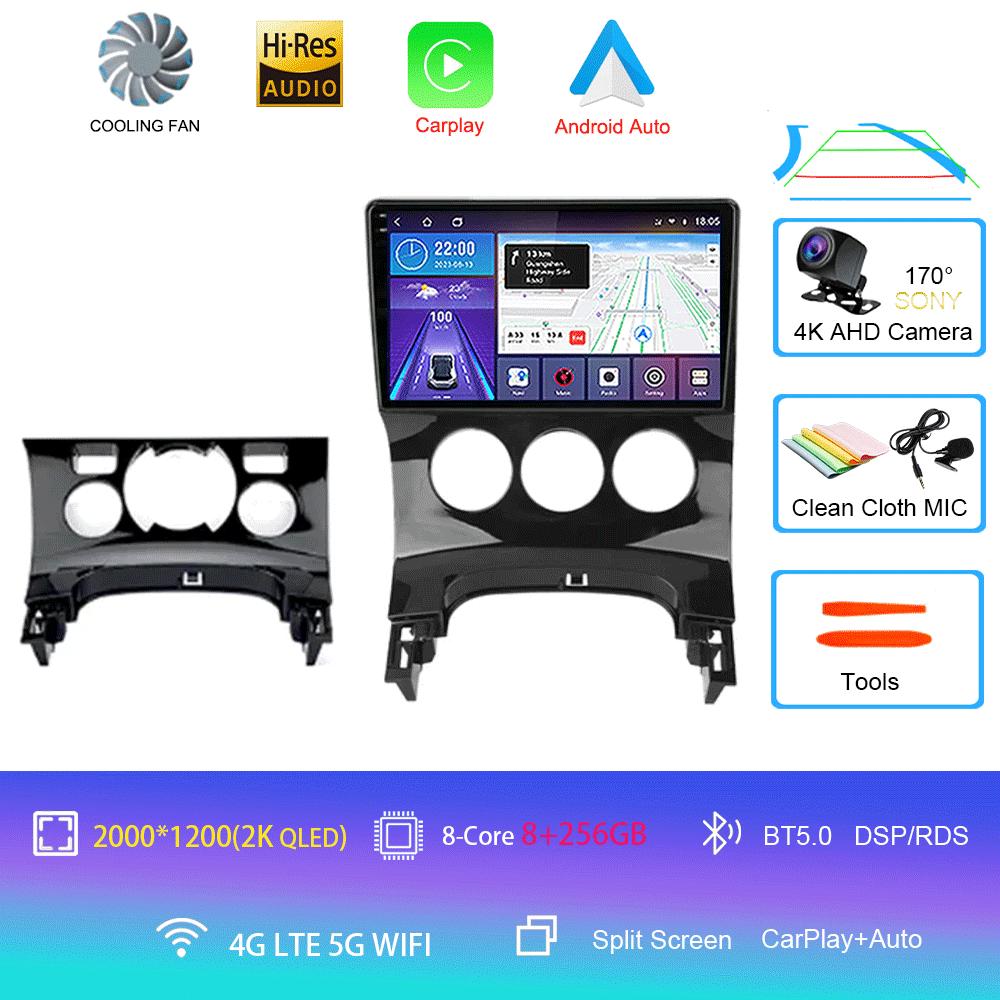 2Din Android 14 Carplay Auto Для Peugeot 3008 2009-2015 Автомагнитола GPS Мультимедийный Видеоплеер Стерео WIFI+4G DSP