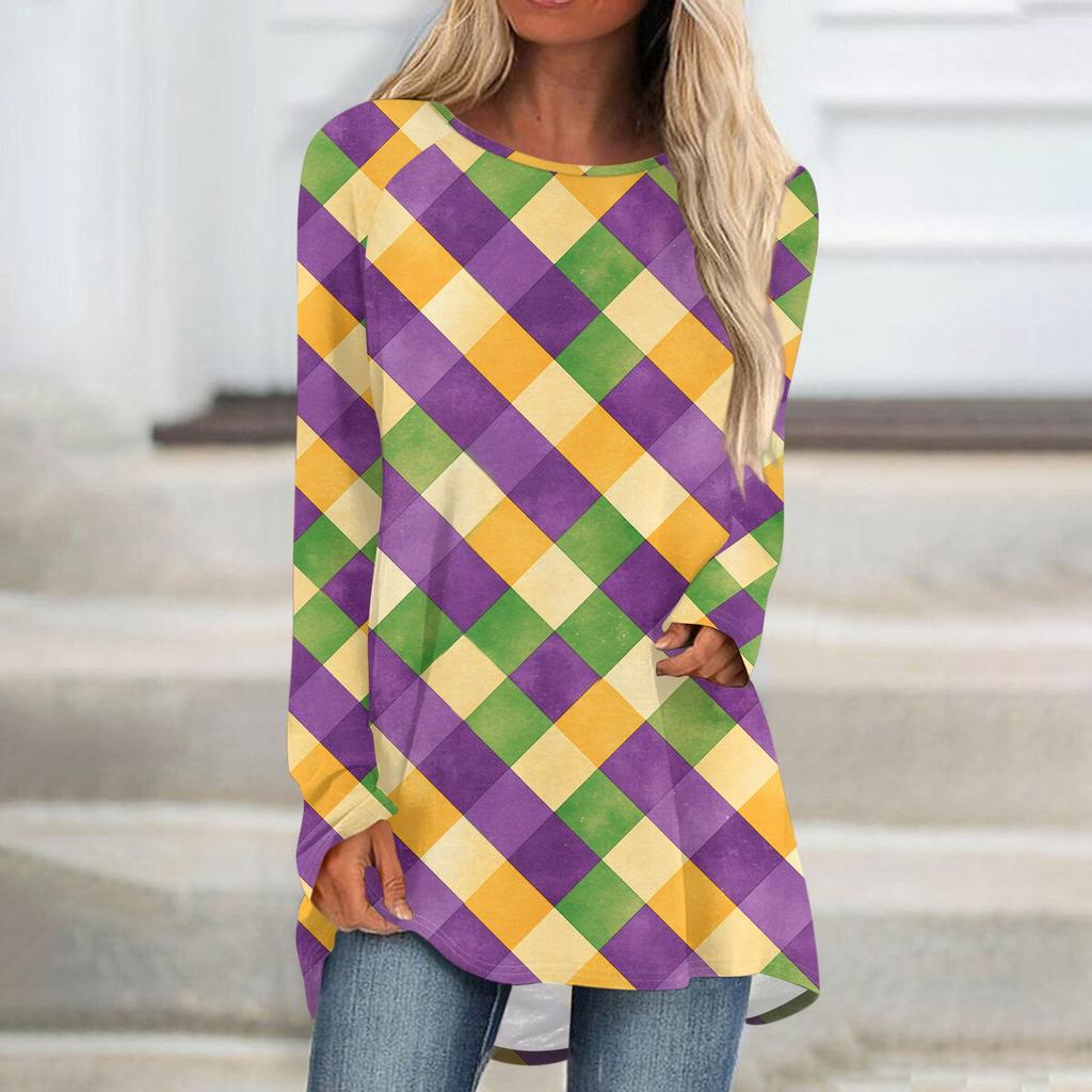 Женский модный пуловер с круглым вырезом, рукавами реглан и длинными рукавами, с карнавальным принтом, повседневный